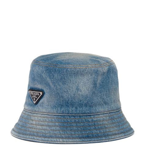 women prada bucket hat|prada denim hat.